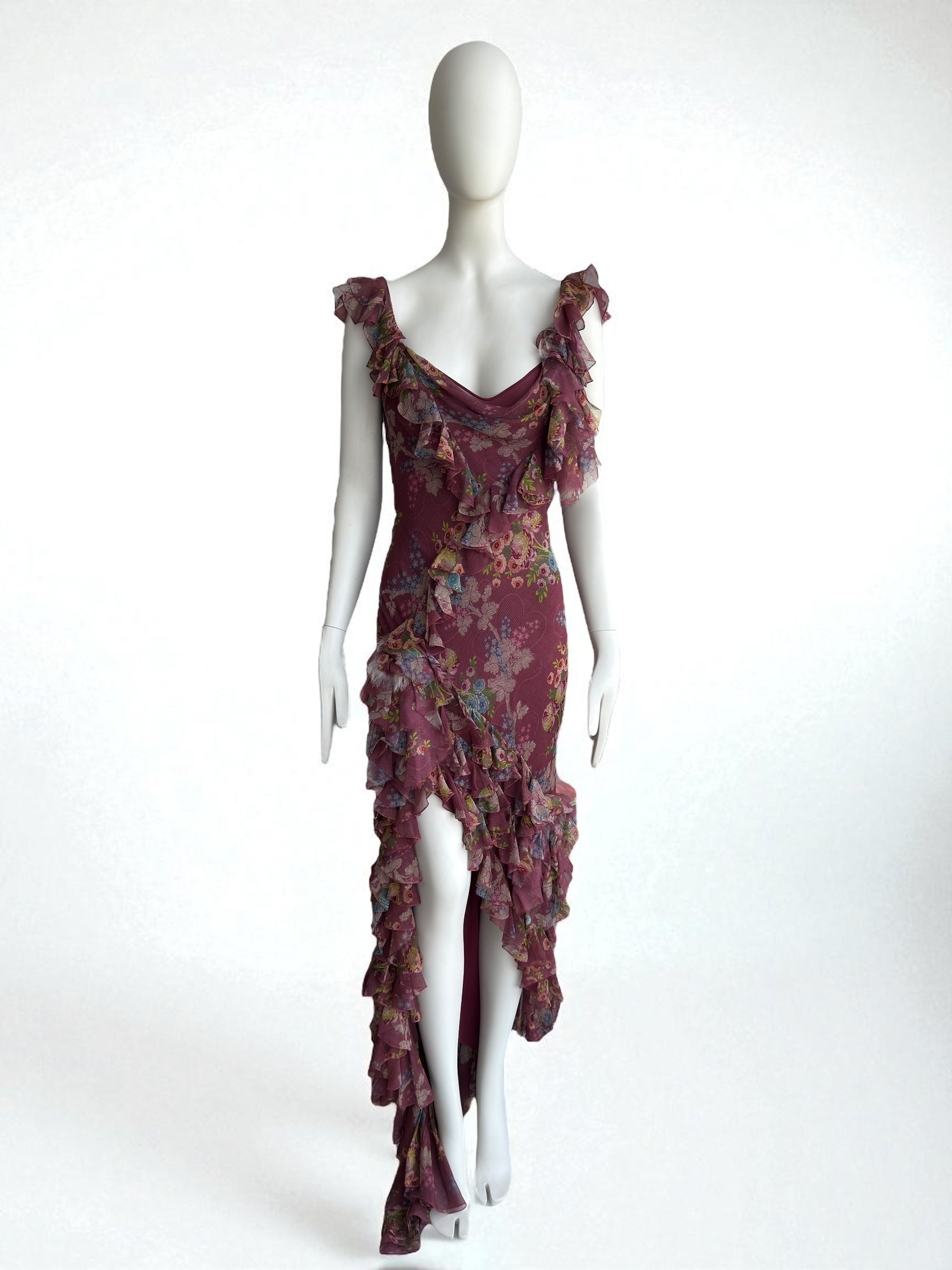 John Galliano S/S 2003 Silk Ruffle Dress