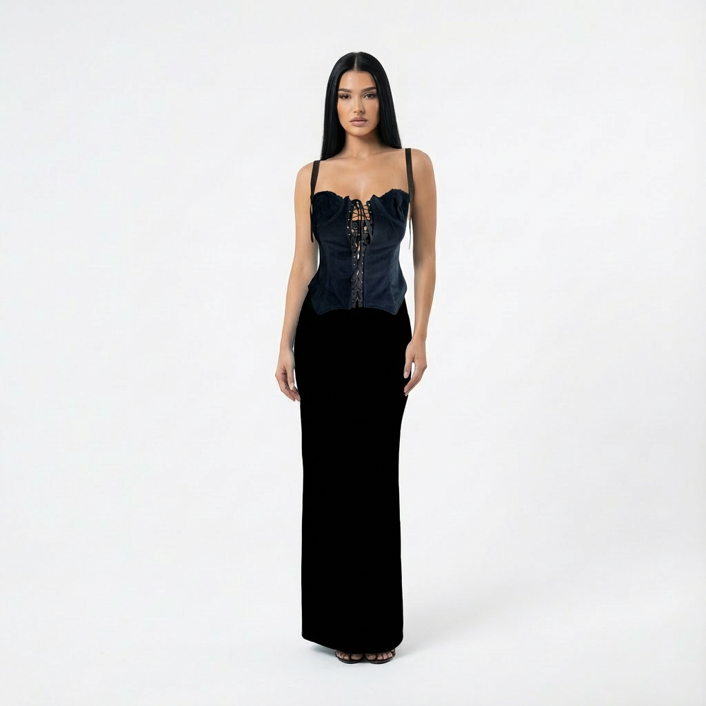 Dolce & Gabbana D&G F/W 2002 Corduroy Bustier Top