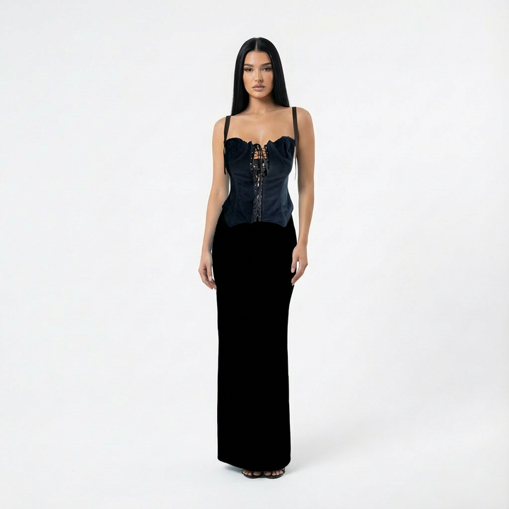 Dolce & Gabbana D&G F/W 2002 Corduroy Bustier Top