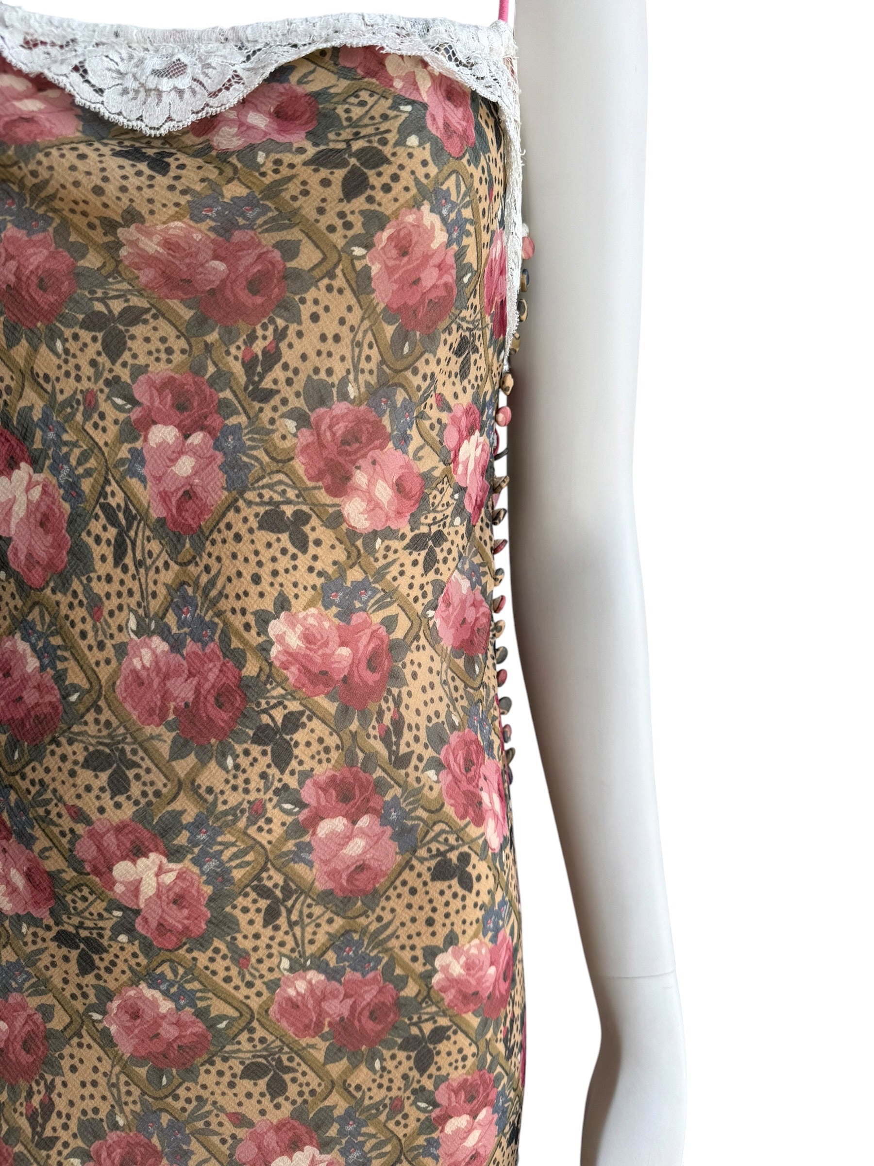Christian Dior F/W 2001 Floral Silk Dress