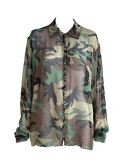Christian Dior S/S 2001 Camouflage Chiffon Silk