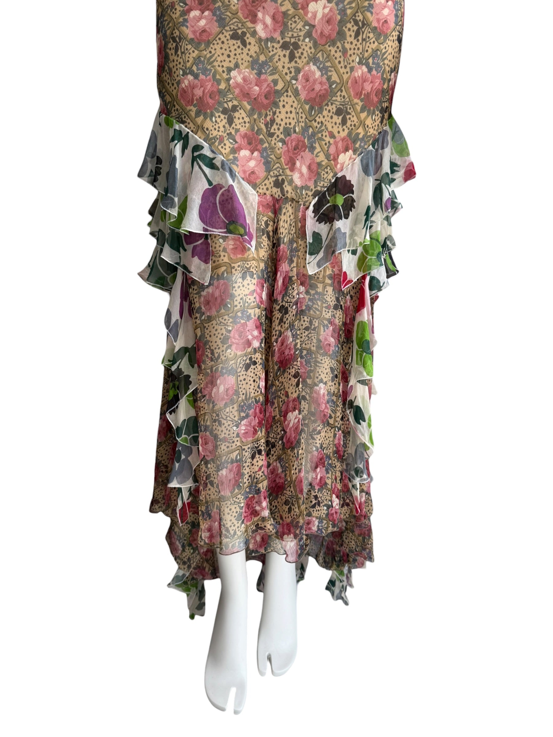 Christian Dior F/W 2001 Floral Silk Dress