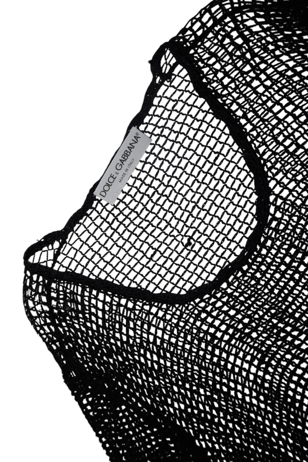 Dolce & Gabbana F/W 1997 Sheer Black Fishnet Crochet Floral Dress