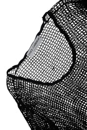 Dolce & Gabbana F/W 1997 Sheer Black Fishnet Crochet Floral Dress