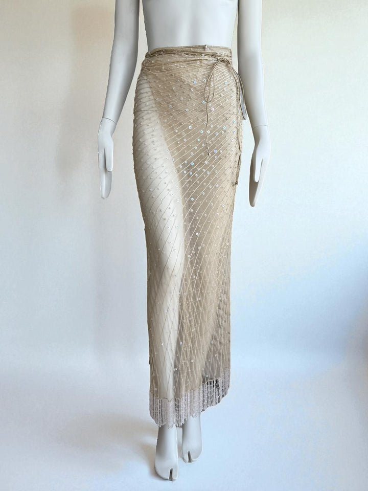 Roberto Cavalli S/S 2000 Beaded Embellished Wrap Skirt