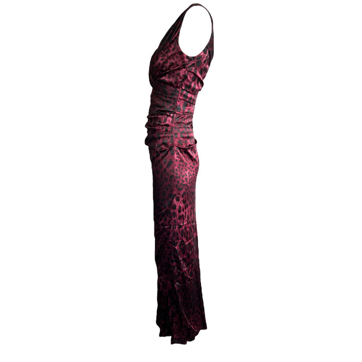Dolce & Gabbana Leopard Silk Maxi Dress