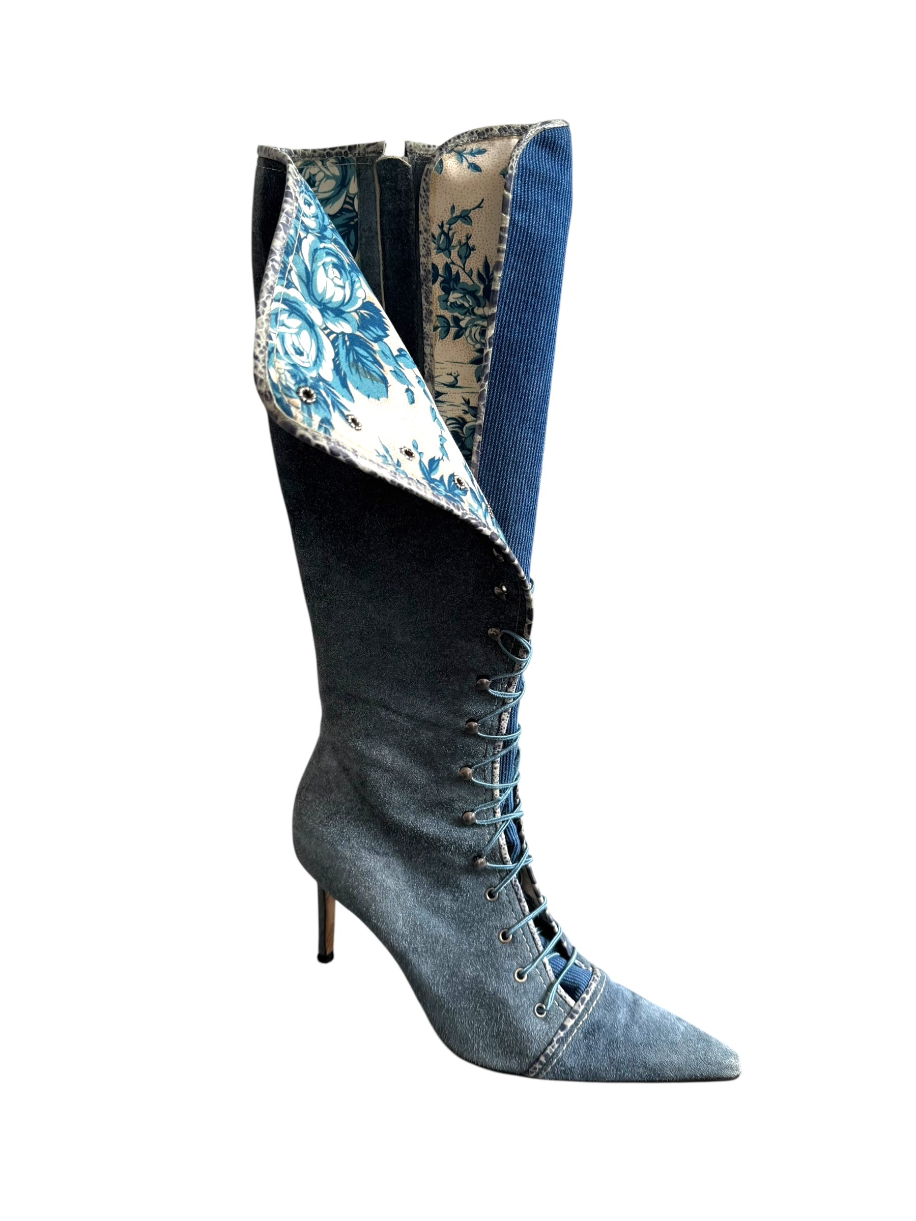 John Galliano 2000’s Lace Up Suede Boots 38,5
