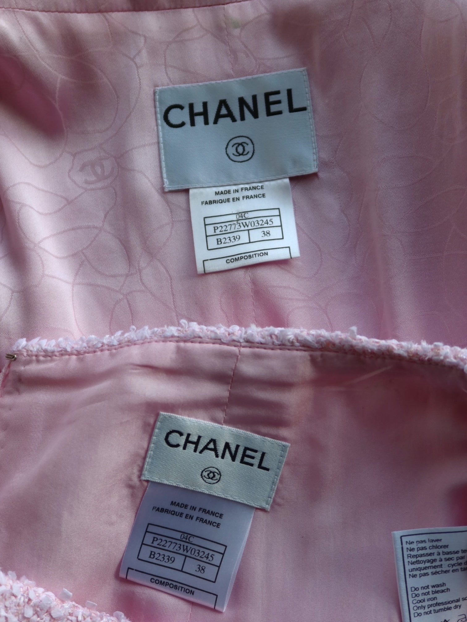 Chanel Resort 04C Pink Tweed Skirt Suit