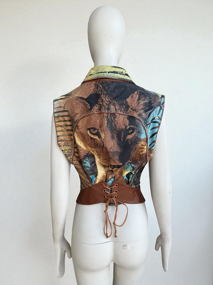 Roberto Cavalli S/S 2002 Lion Leather Gilet