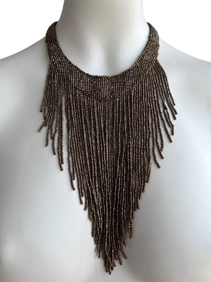 Christian Dior 1997 Masai Beads Crystal Bronze Necklace