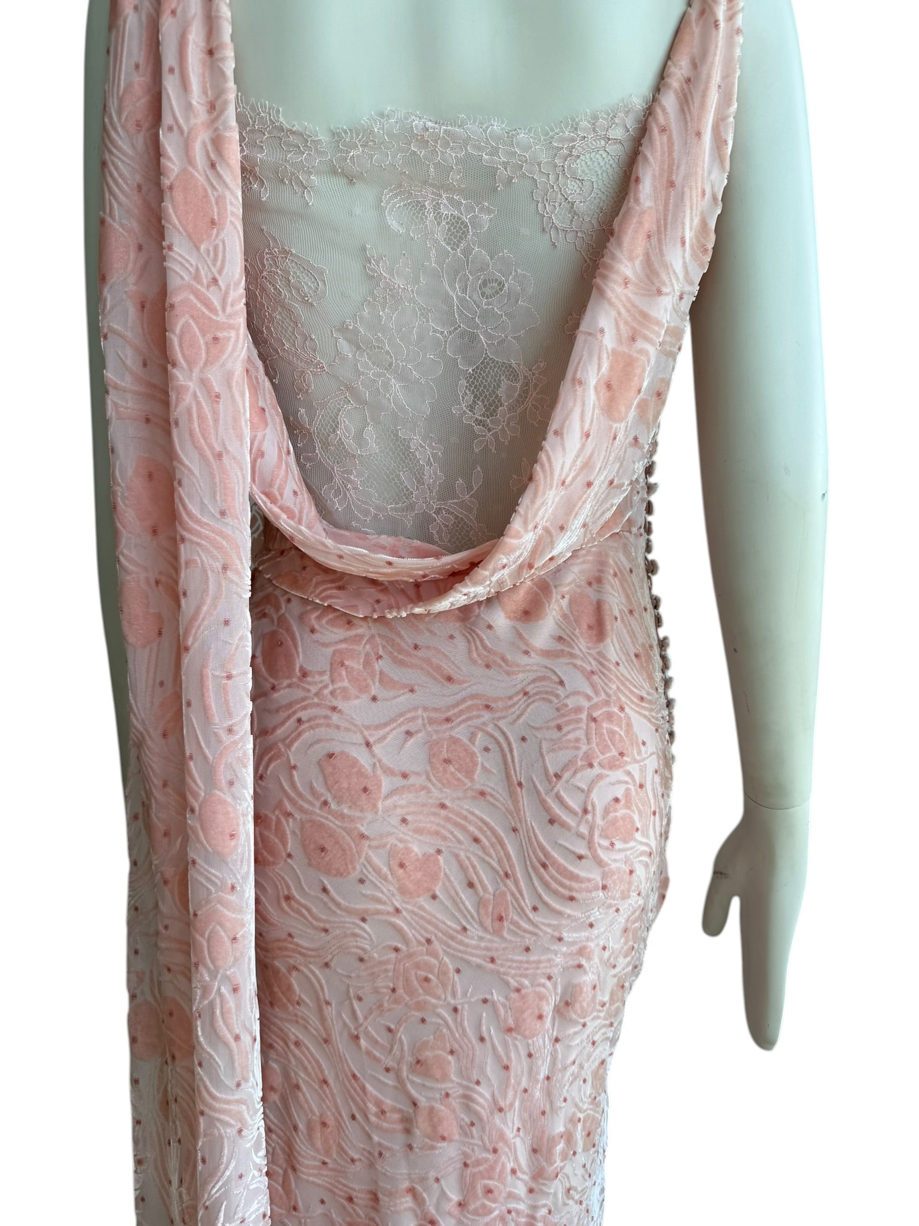 John Galliano F/W 2003 Velvet Silk Draped Dress