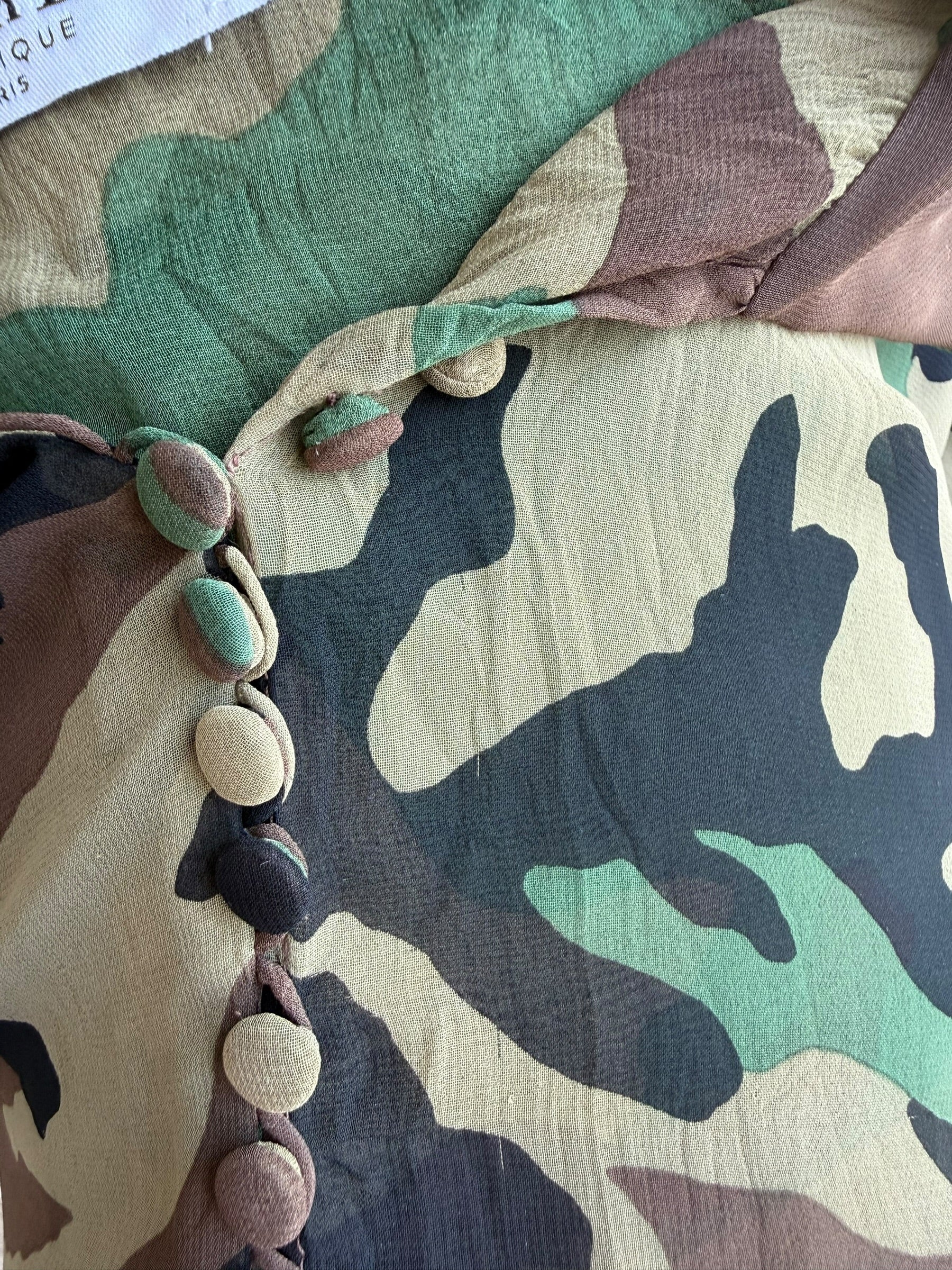 Christian Dior S/S 2001 Camouflage Chiffon Silk