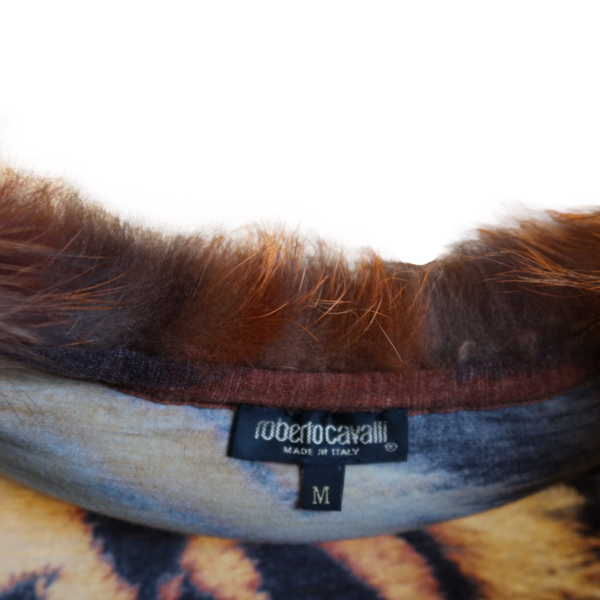 Roberto Cavalli F/W 2000 Tiger Fox Fur Cardigan And Jeans