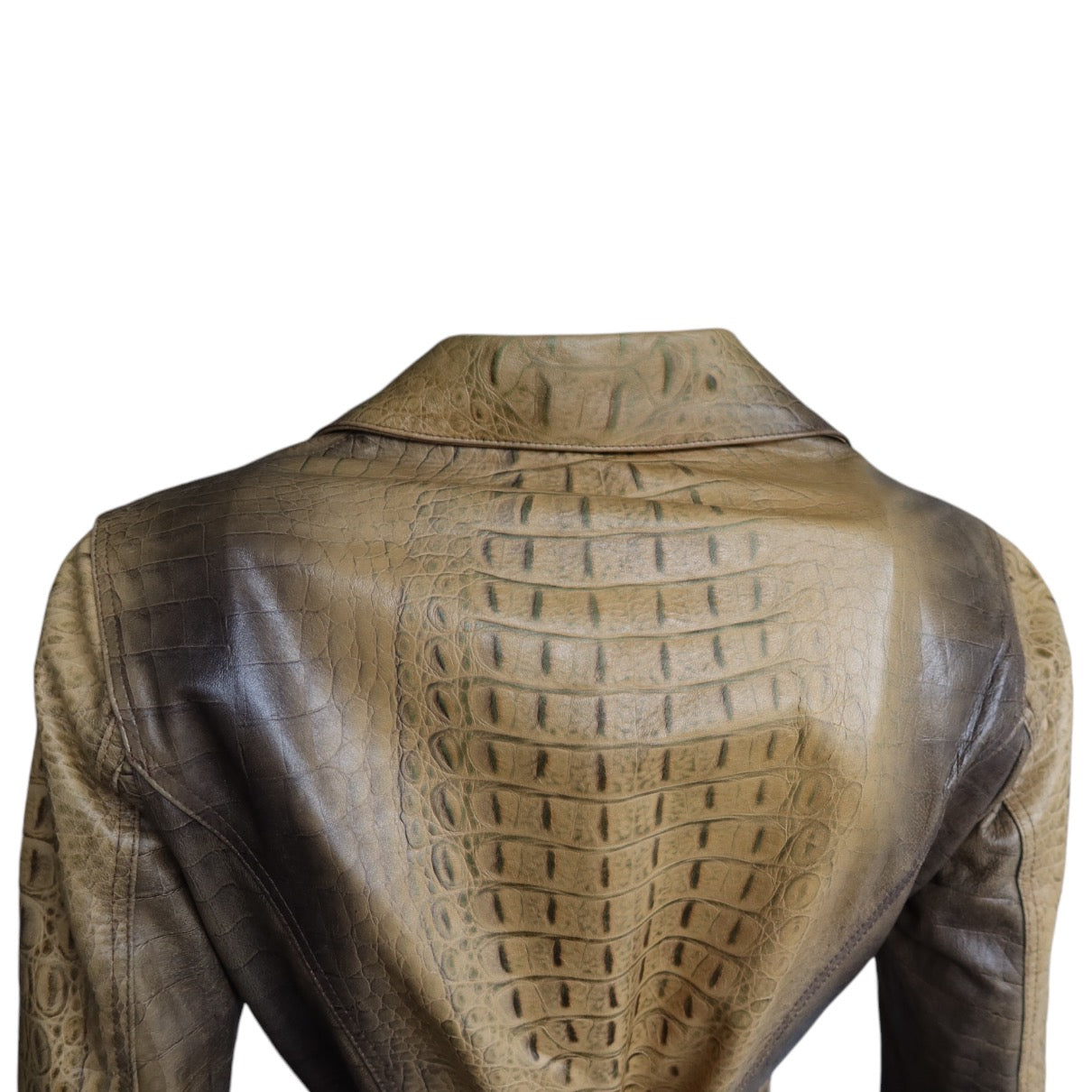 Roberto Cavalli F/W 2000 Croc Leather Trenchcoat And Skirt