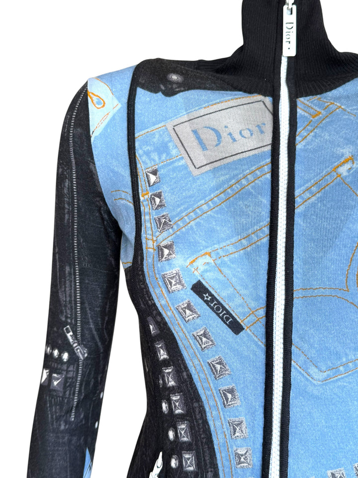 Christian Dior by John Galliano F/W 2004 Trompe-l’Oeil Zip-Up Jacket
