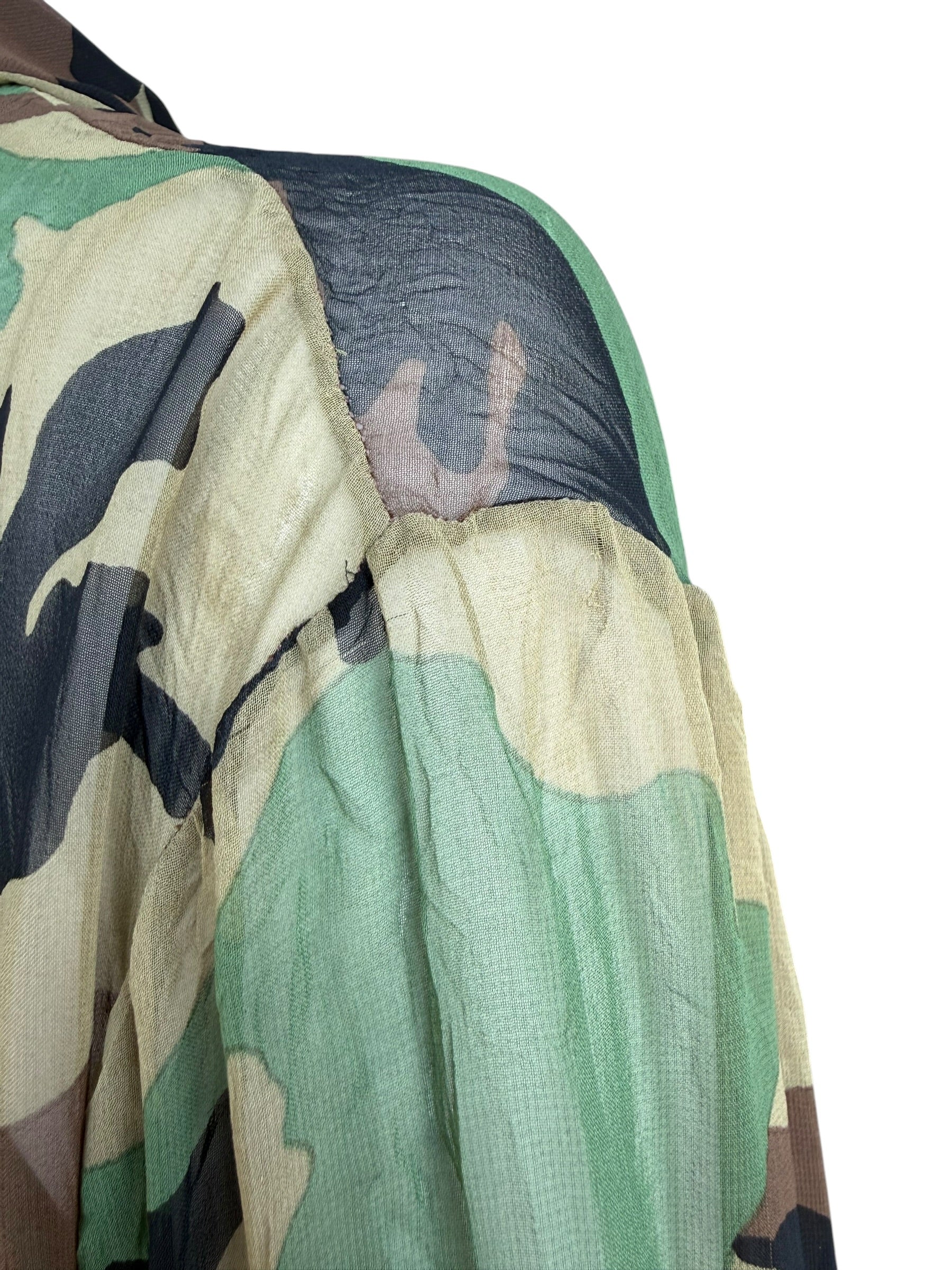 Christian Dior S/S 2001 Camouflage Chiffon Silk