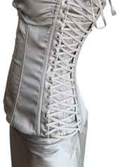 Dolce & Gabbana S/S 2003 Silk Corset Lace-Up Sarong Set