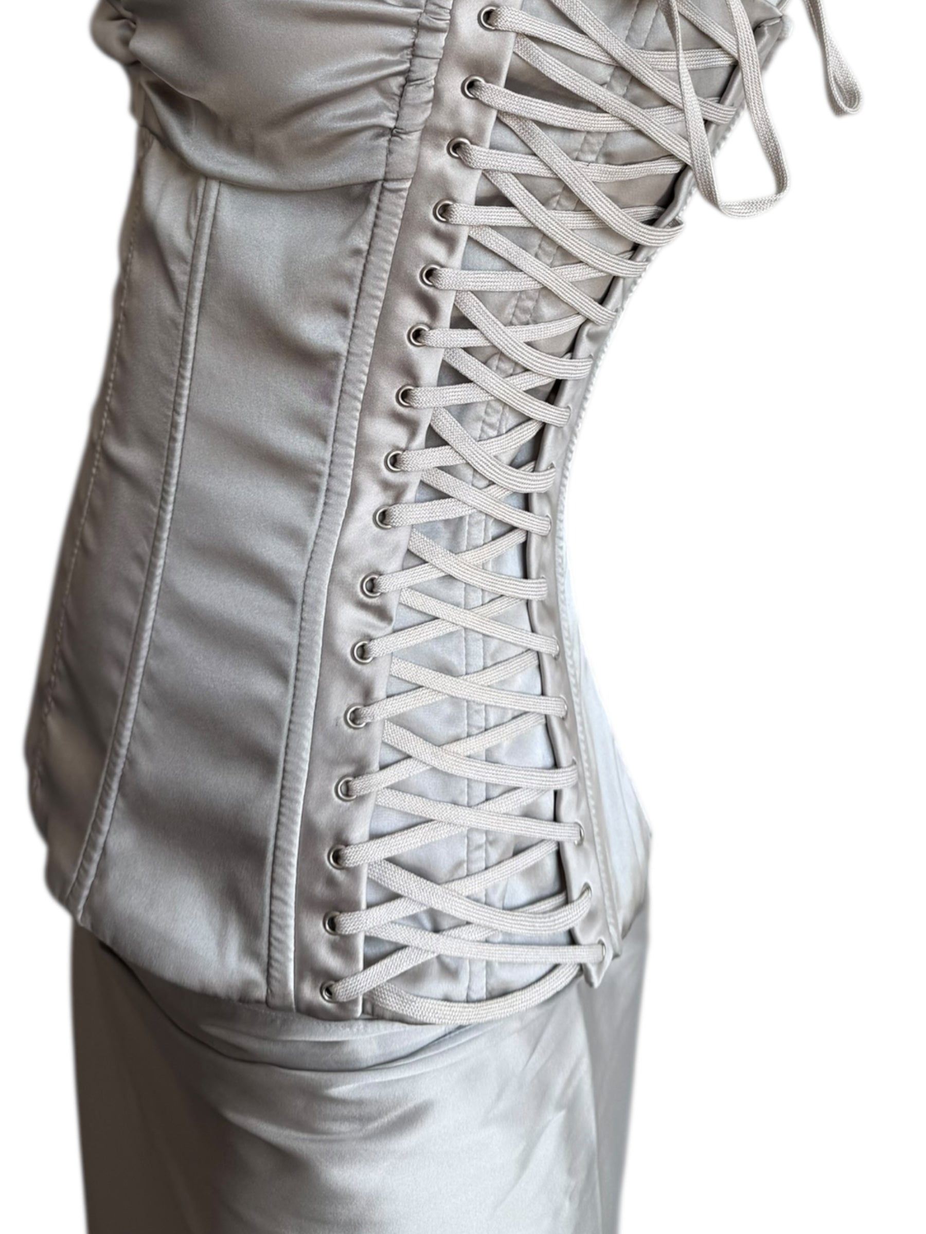 Dolce & Gabbana S/S 2003 Silk Corset Lace-Up Sarong Set