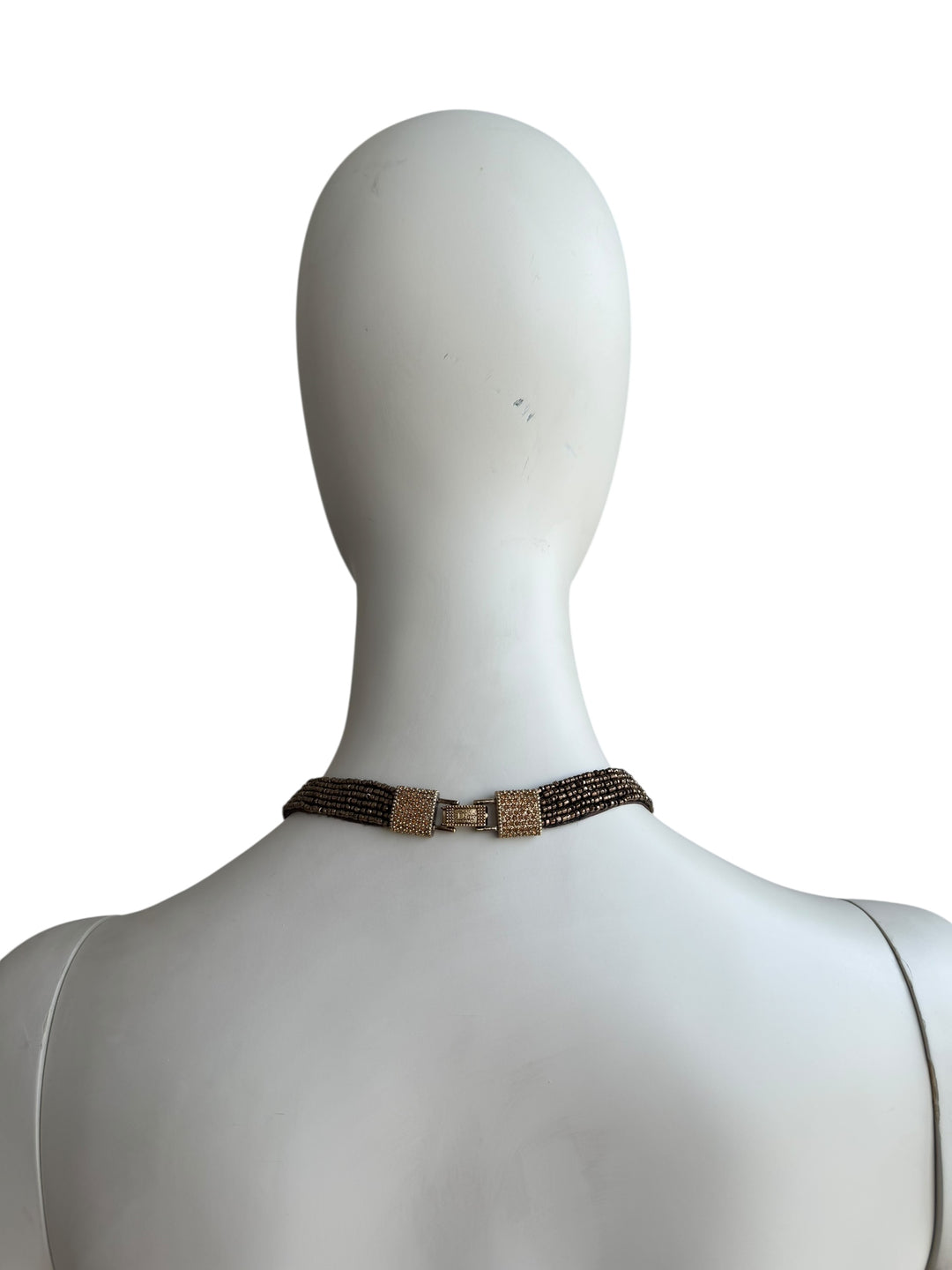 Christian Dior 1997 Masai Beads Crystal Bronze Necklace