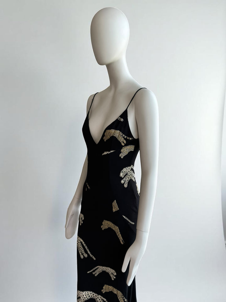 Roberto Cavalli F/W 2002 Leopard Silk Gown