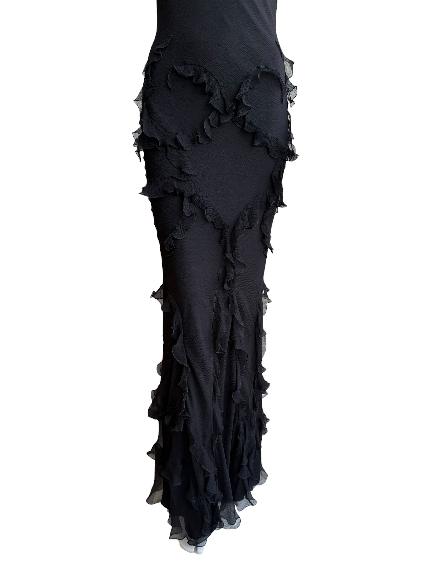 Bundle Christian Dior by John Galliano F/W 2004 Ruffle Silk Gown and Christian Dior By John Galliano F/W 2004 Pink Chiffon Bias Cut Gown
