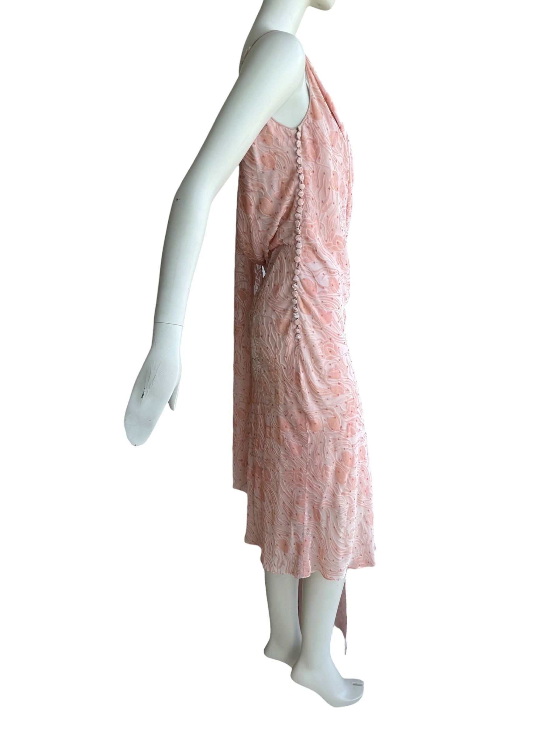 John Galliano F/W 2003 Velvet Silk Draped Dress