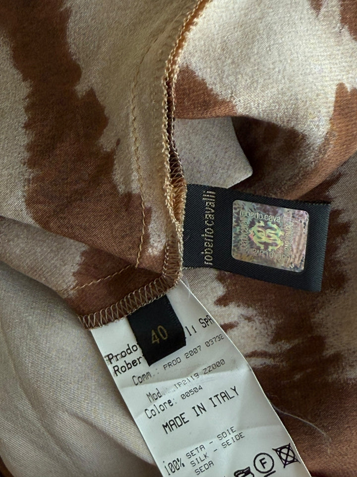 Roberto Cavalli 2007 Leopard Maxi Silk Gown