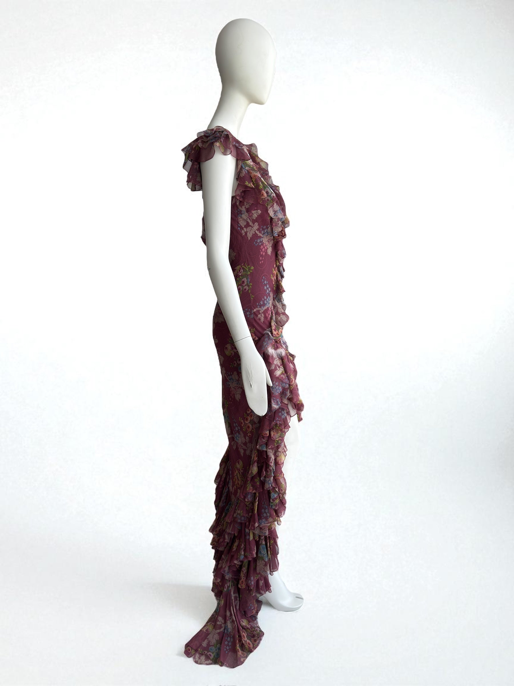 John Galliano S/S 2003 Silk Ruffle Dress
