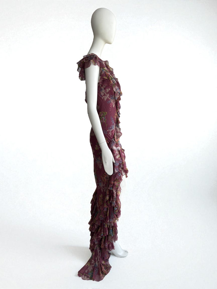 John Galliano S/S 2003 Silk Ruffle Dress