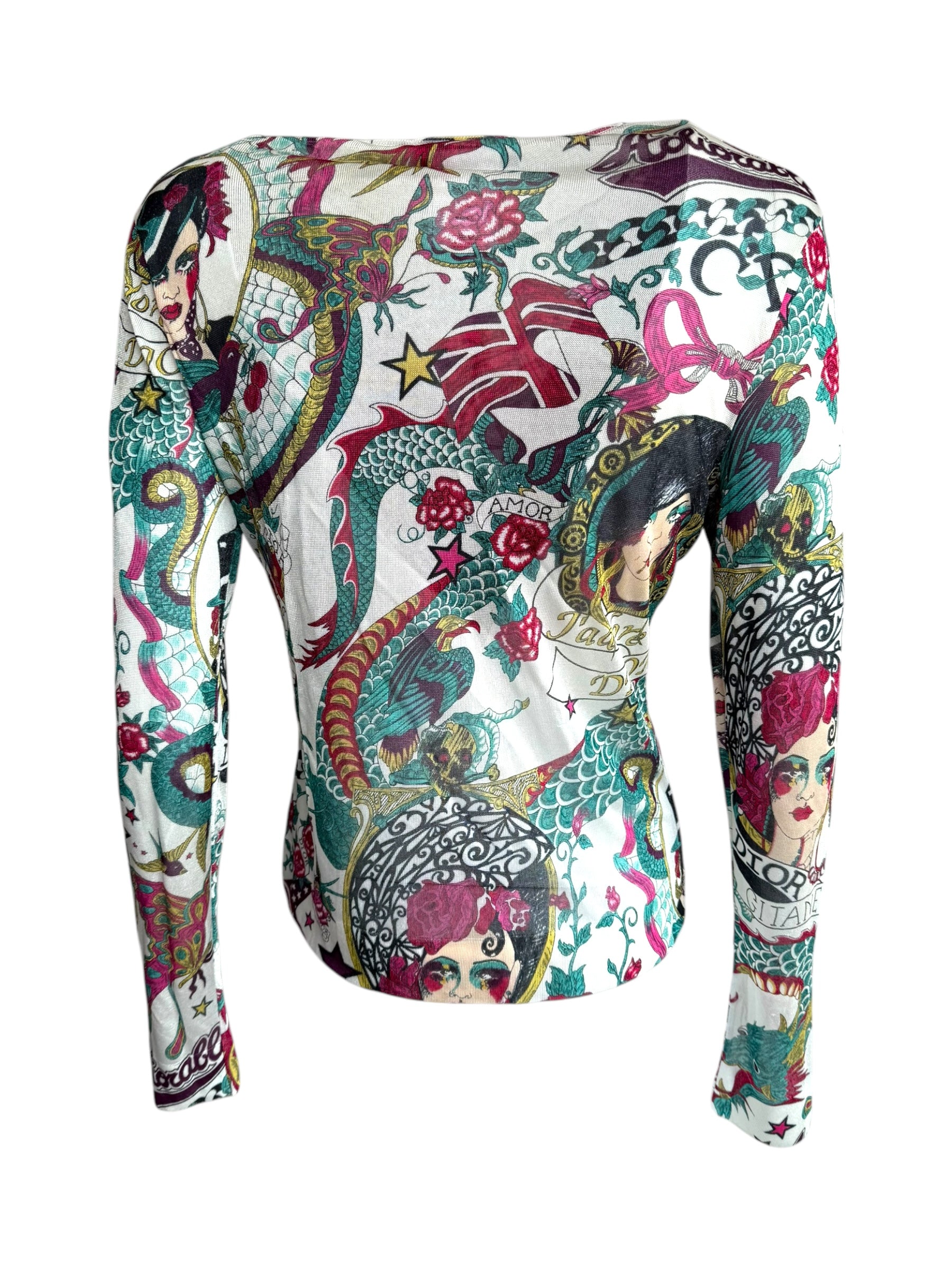 Christian Dior S/S 2004 Gispy Gitane Tattoo Cardigan