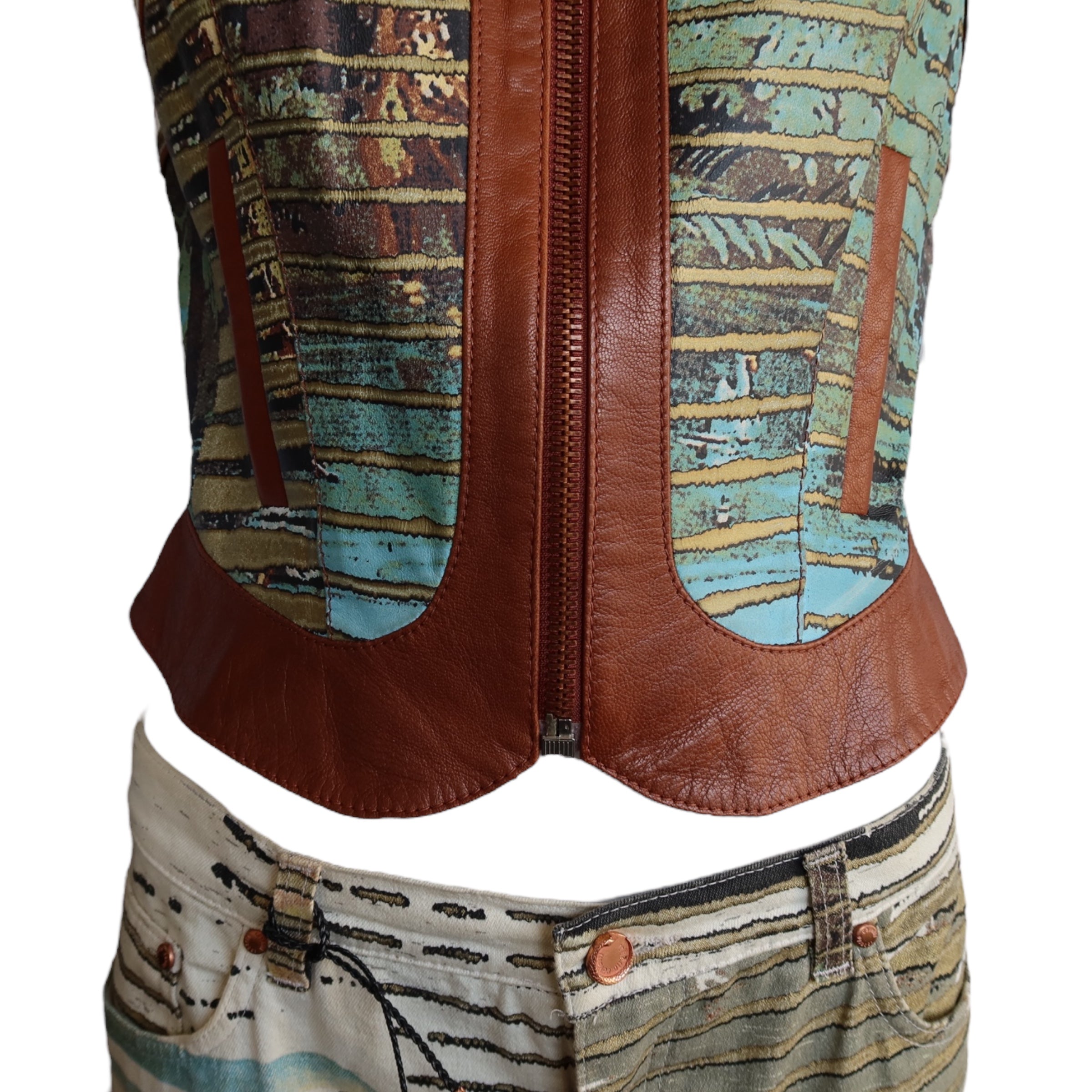 Roberto Cavalli S/S 2002 Lion Set – Leather Jacket & Jeans