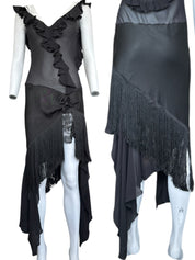 John Galliano S/S 1997 Silk Chiffon Fringe Dress