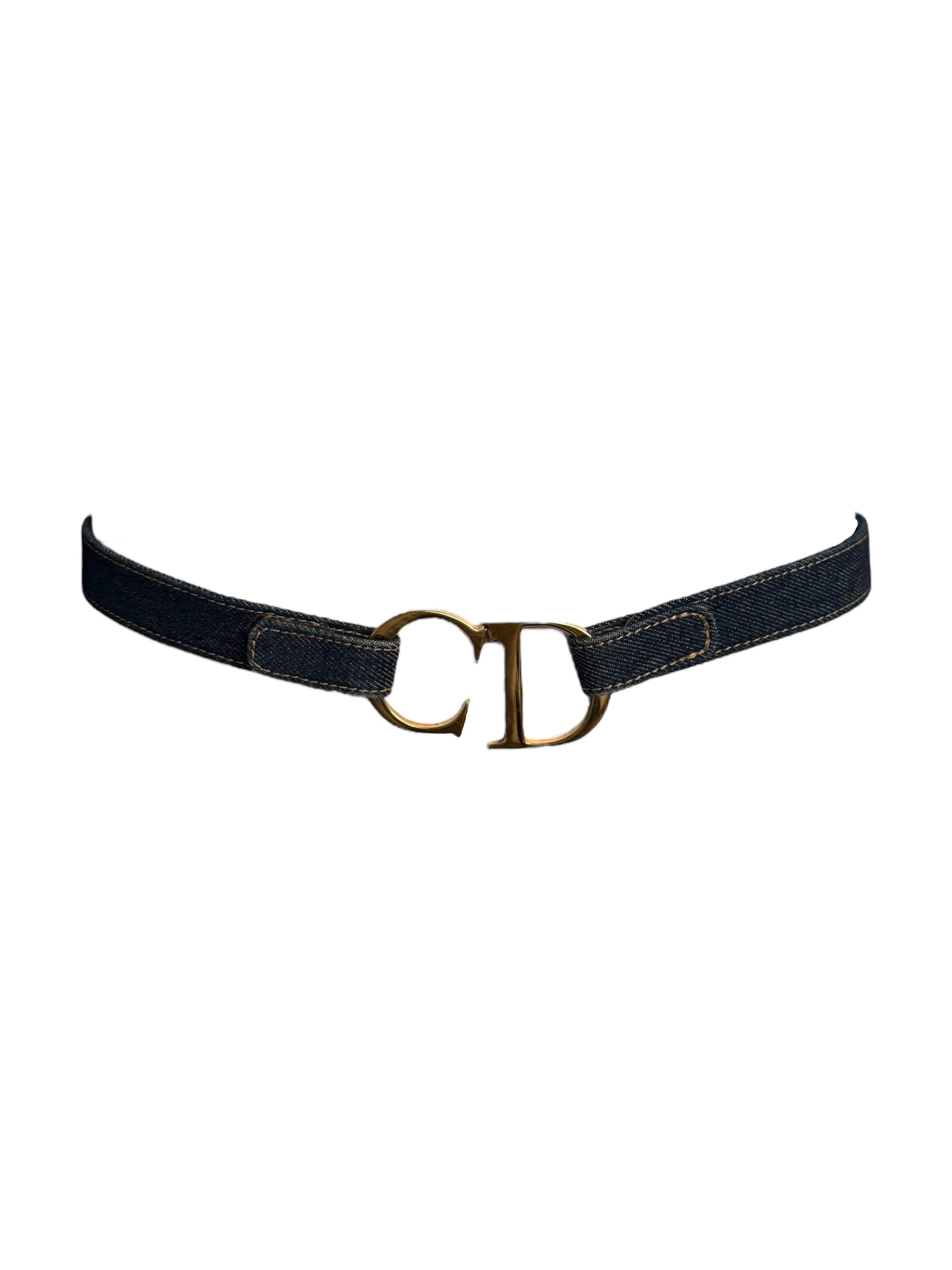 Christian Dior Denim CD Buckle Belt