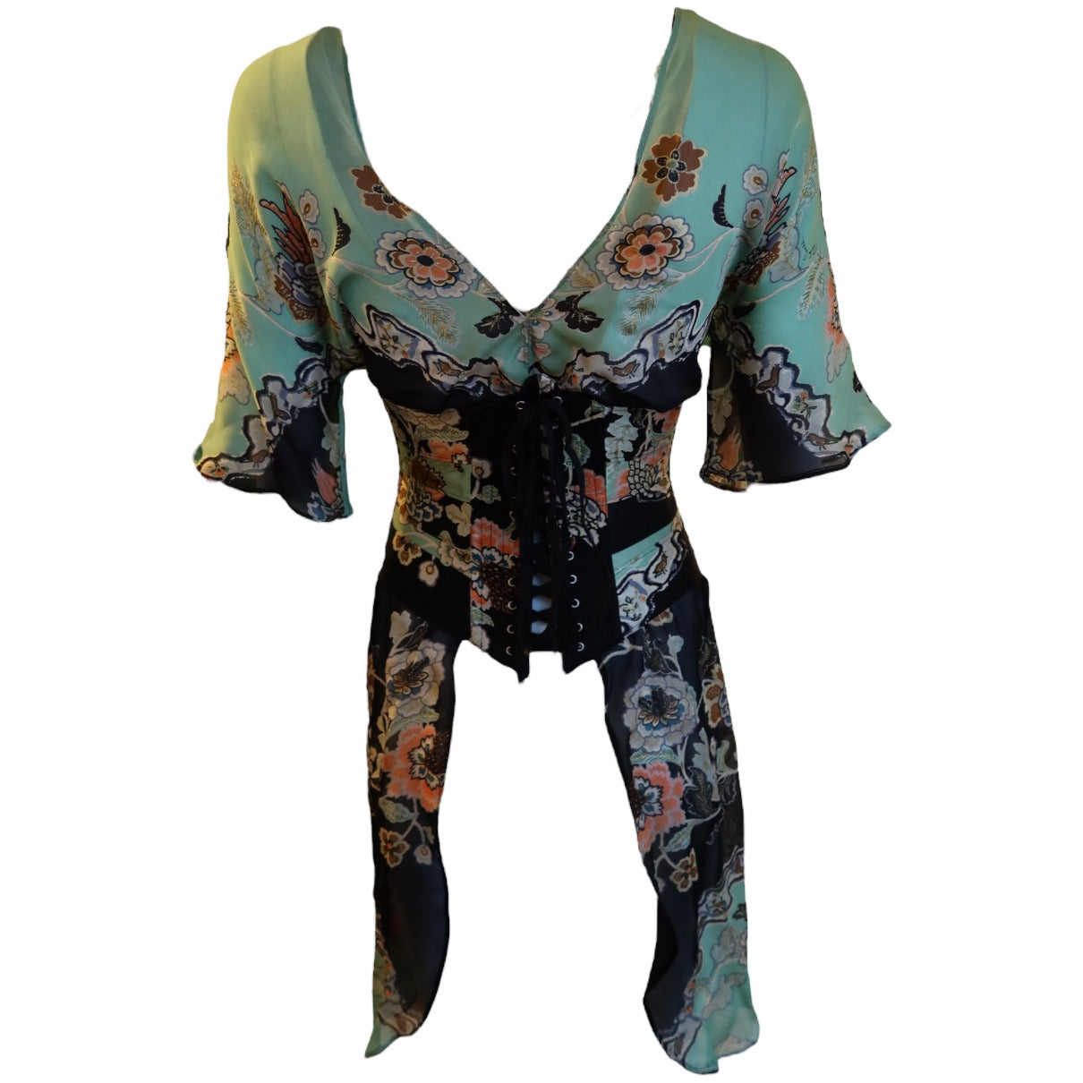 Roberto Cavalli S/S 2003 Chinoiserie Corset & Top