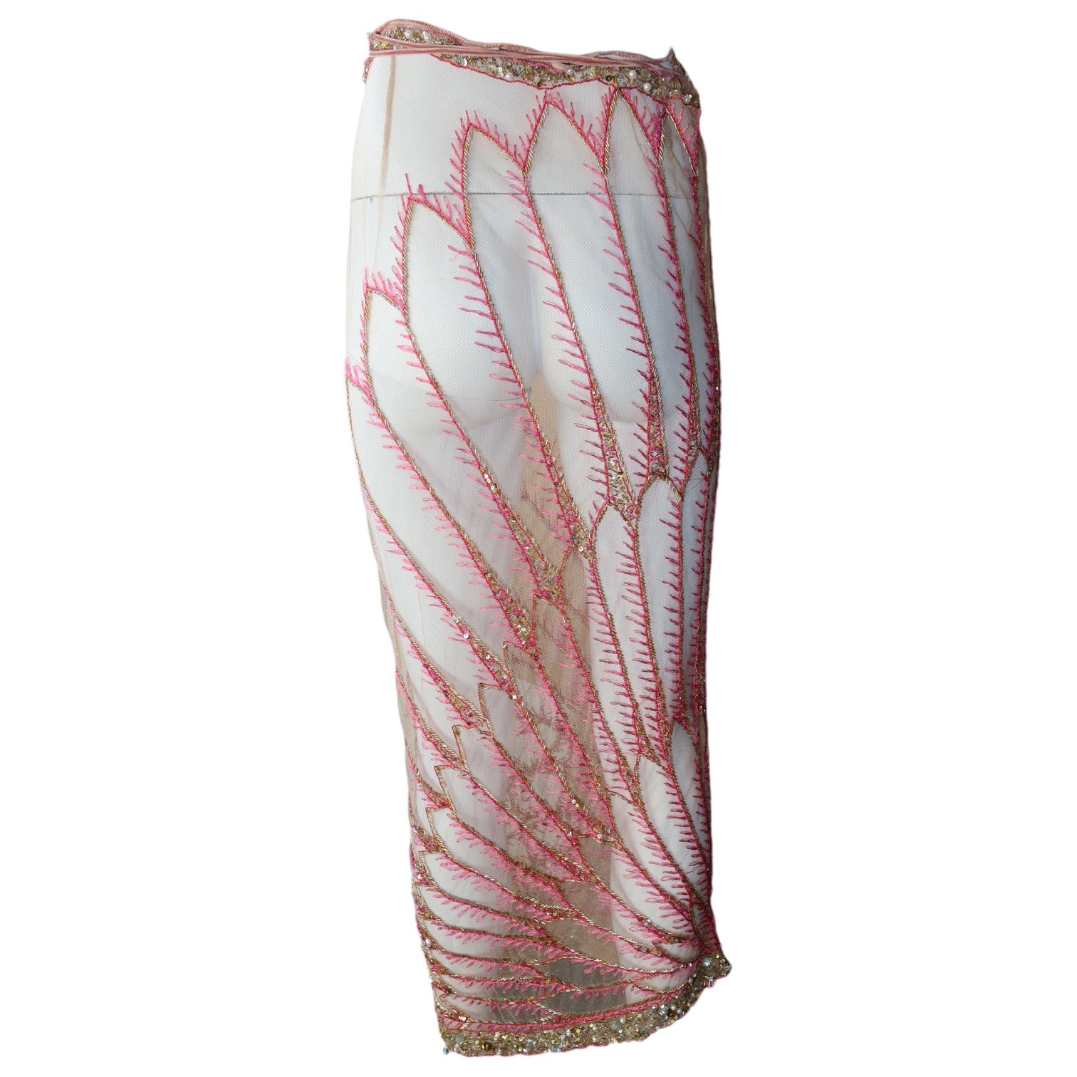 Roberto Cavalli S/S 2000 Beaded Embellished Wrap Skirt