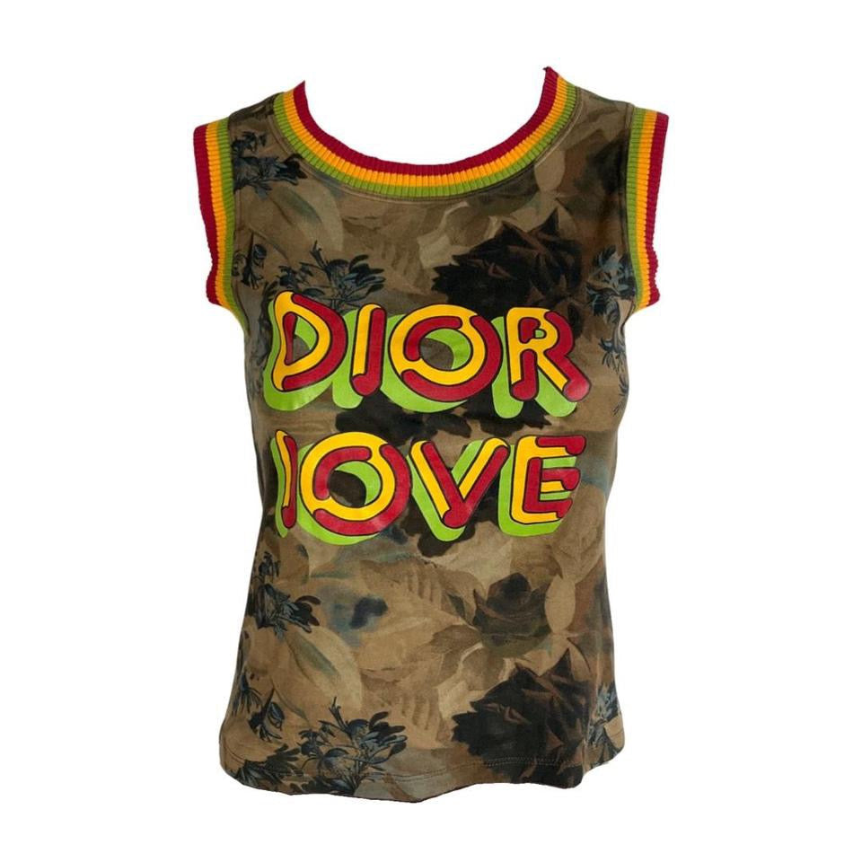 Christian Dior 'DIOR LOVE' Logo Rasta Tank