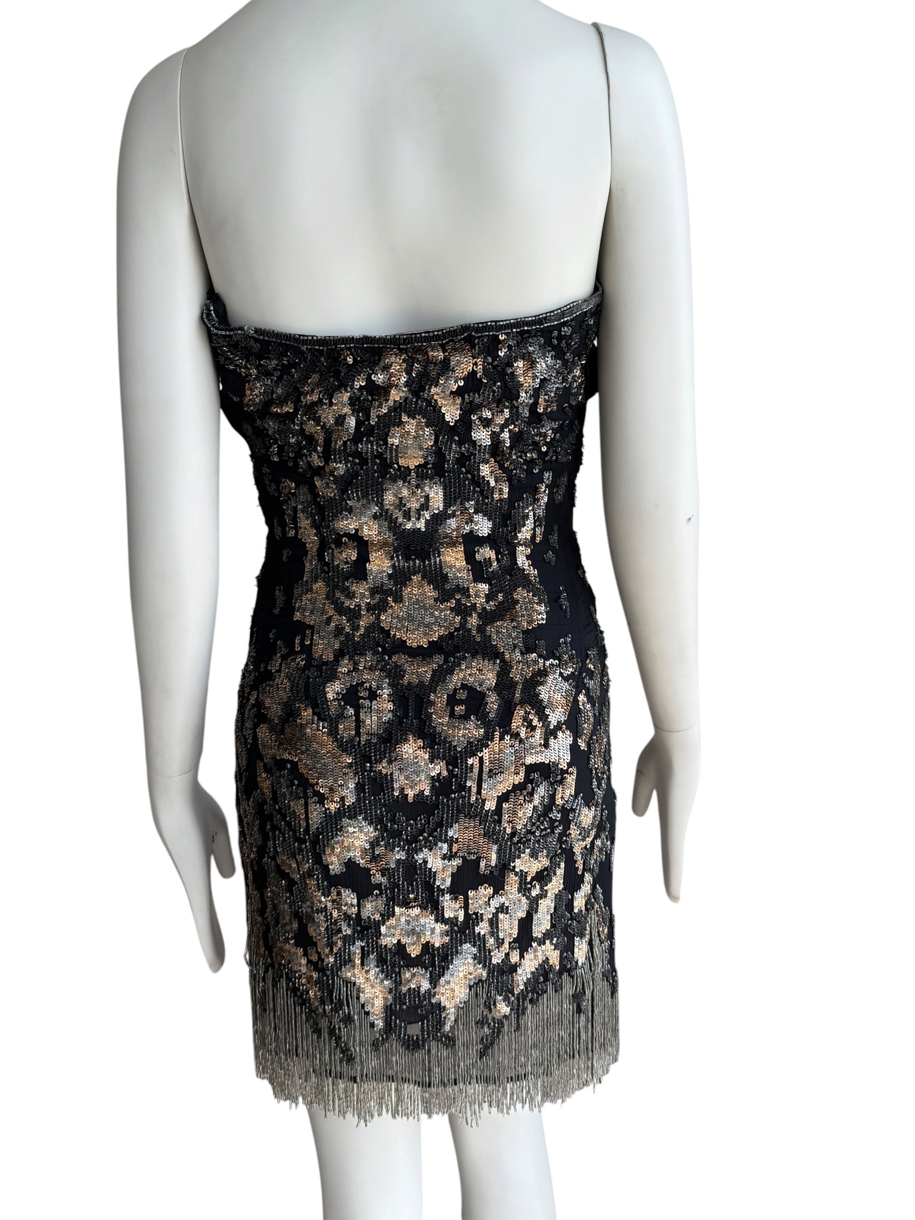 Roberto Cavalli Vintage Embellished Strapless Mini Dress