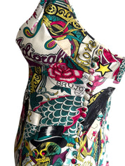 Christian Dior S/S 2004 Gispy Gitane Tattoo Silk Dress