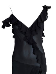 John Galliano S/S 1997 Silk Chiffon Fringe Dress