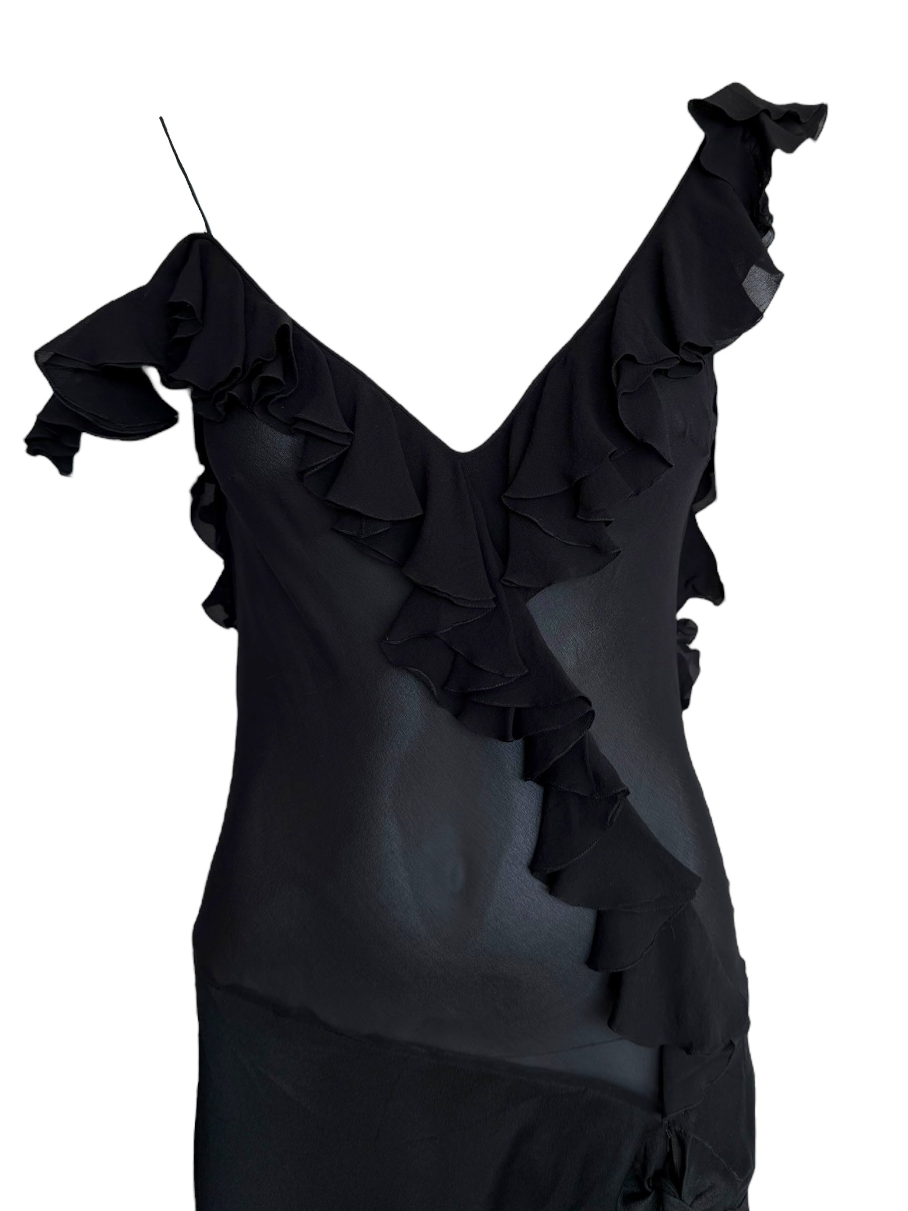 John Galliano S/S 1997 Silk Chiffon Fringe Dress