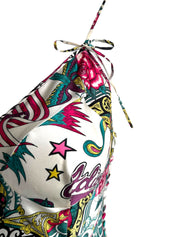 Christian Dior S/S 2004 Gispy Gitane Tattoo Silk Dress