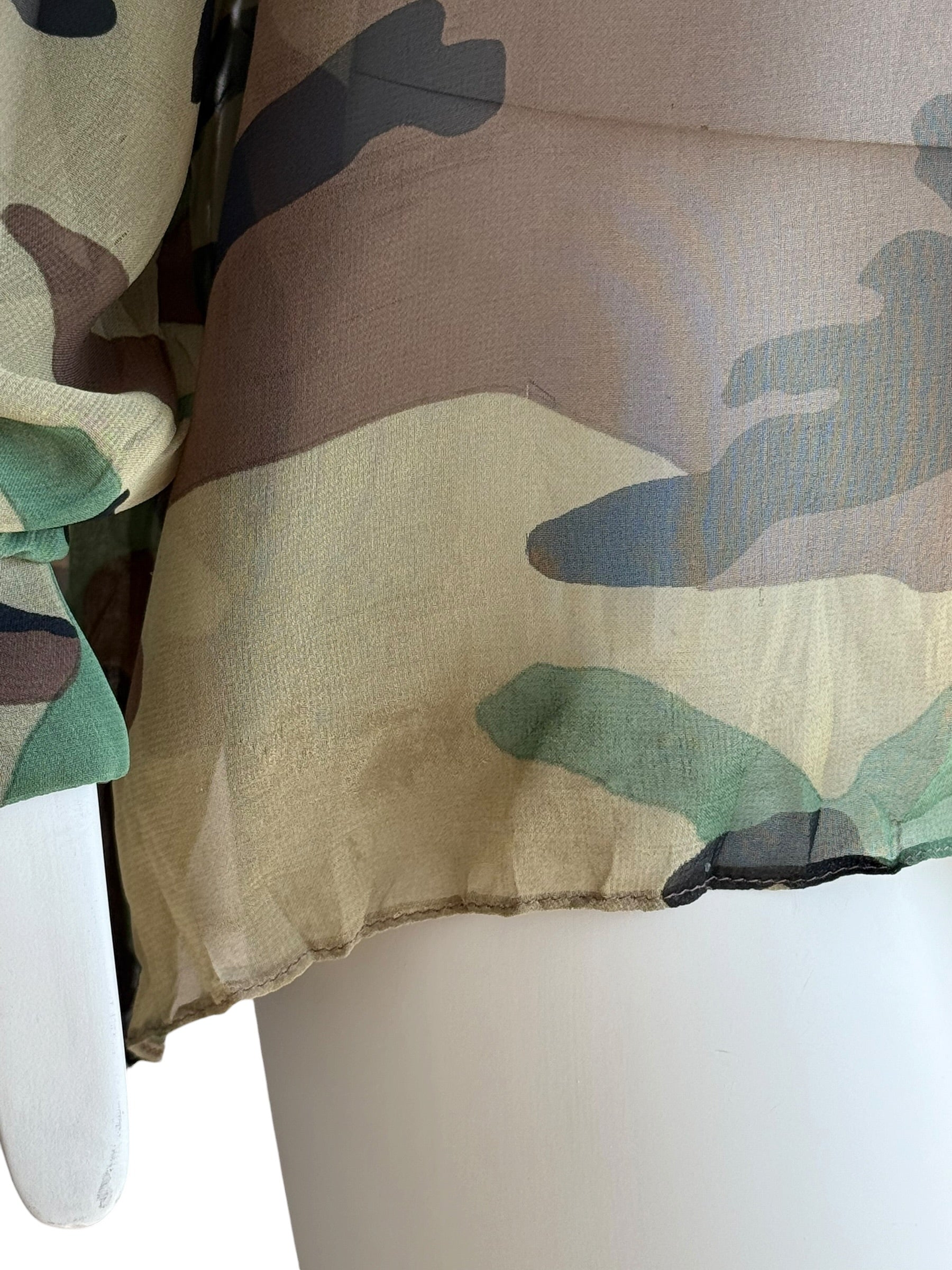 Christian Dior S/S 2001 Camouflage Chiffon Silk