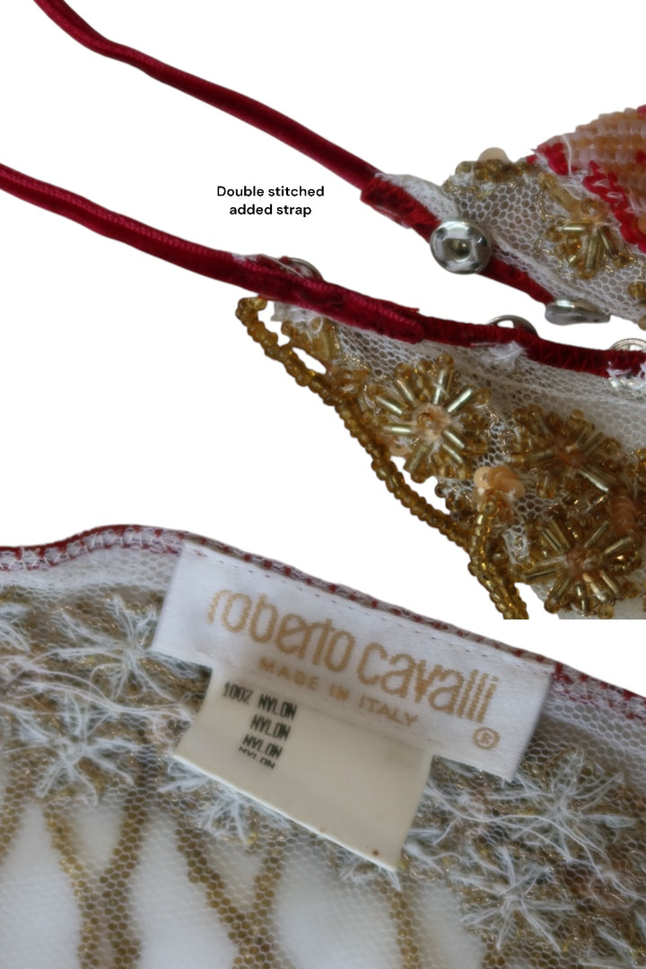 Roberto Cavalli S/S 2000 Beaded Embellished Wrap Skirt