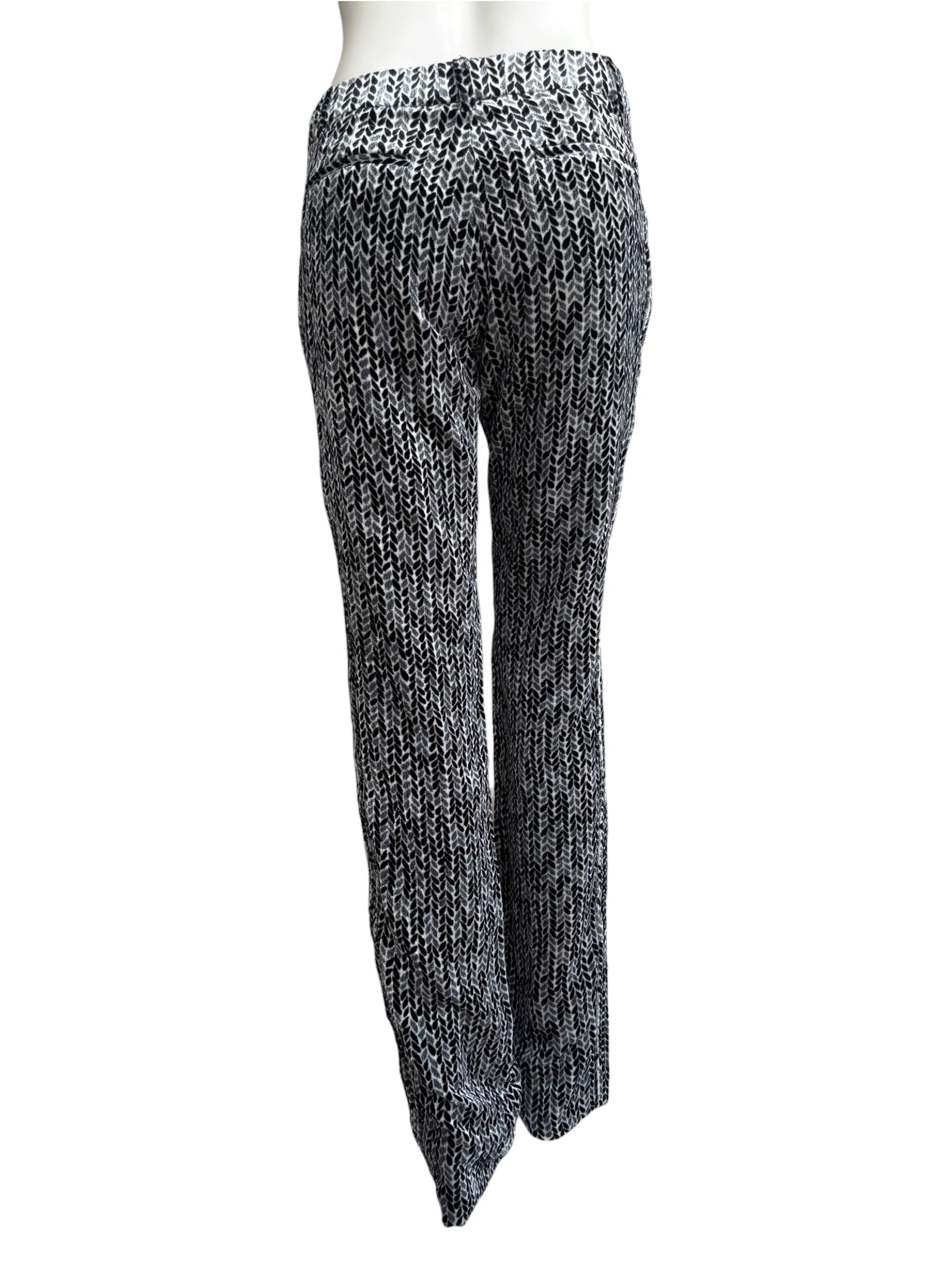 Chanel Fall 2004 Black & White Velvet Pattern Trousers