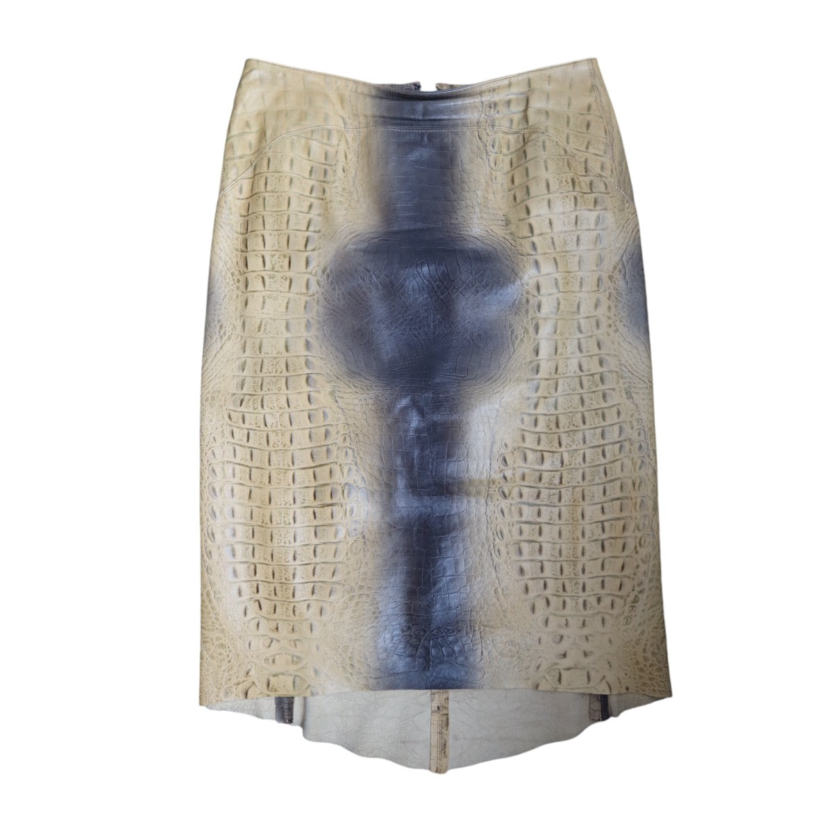 Roberto Cavalli F/W 2000 Croc Leather Trenchcoat And Skirt