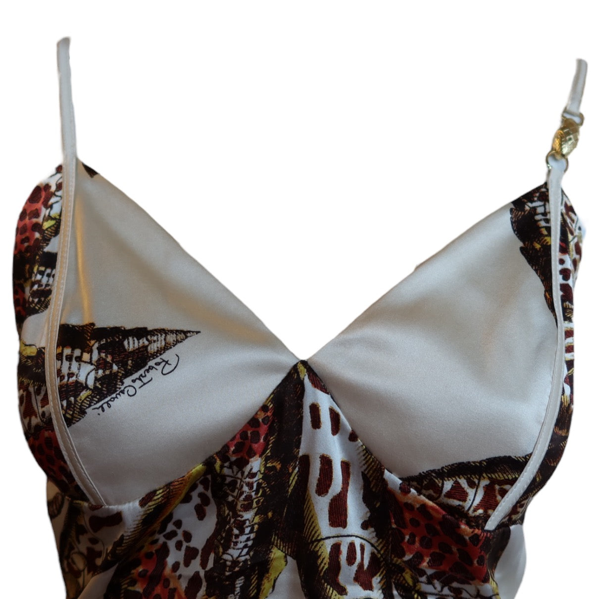 Roberto Cavalli S/S 2005 Silk Seashell Print Cream Set