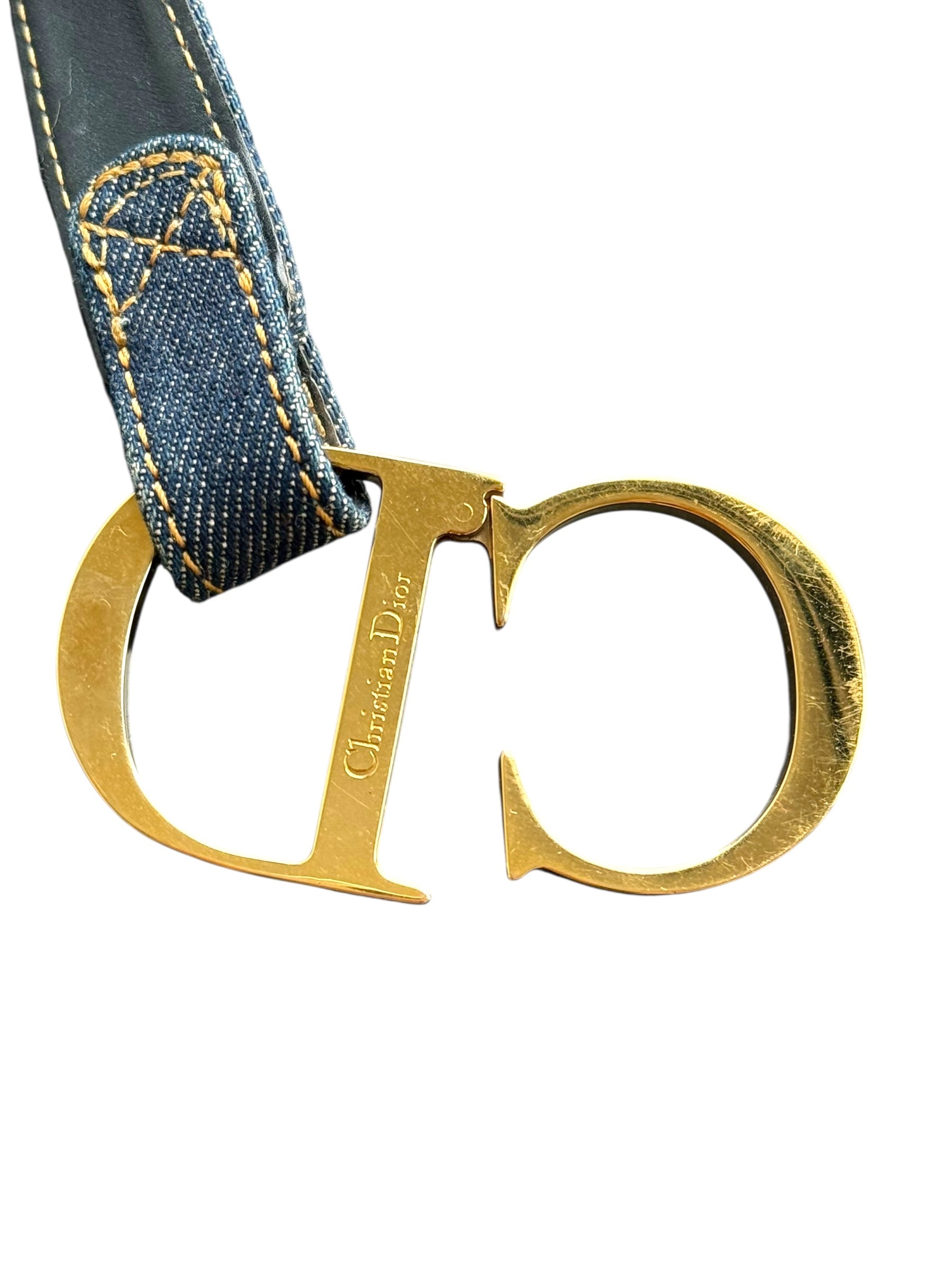 Christian Dior Denim CD Buckle Belt
