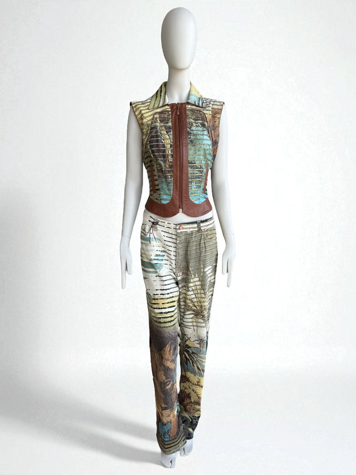 Roberto Cavalli S/S 2002 Lion Set – Leather Jacket & Jeans