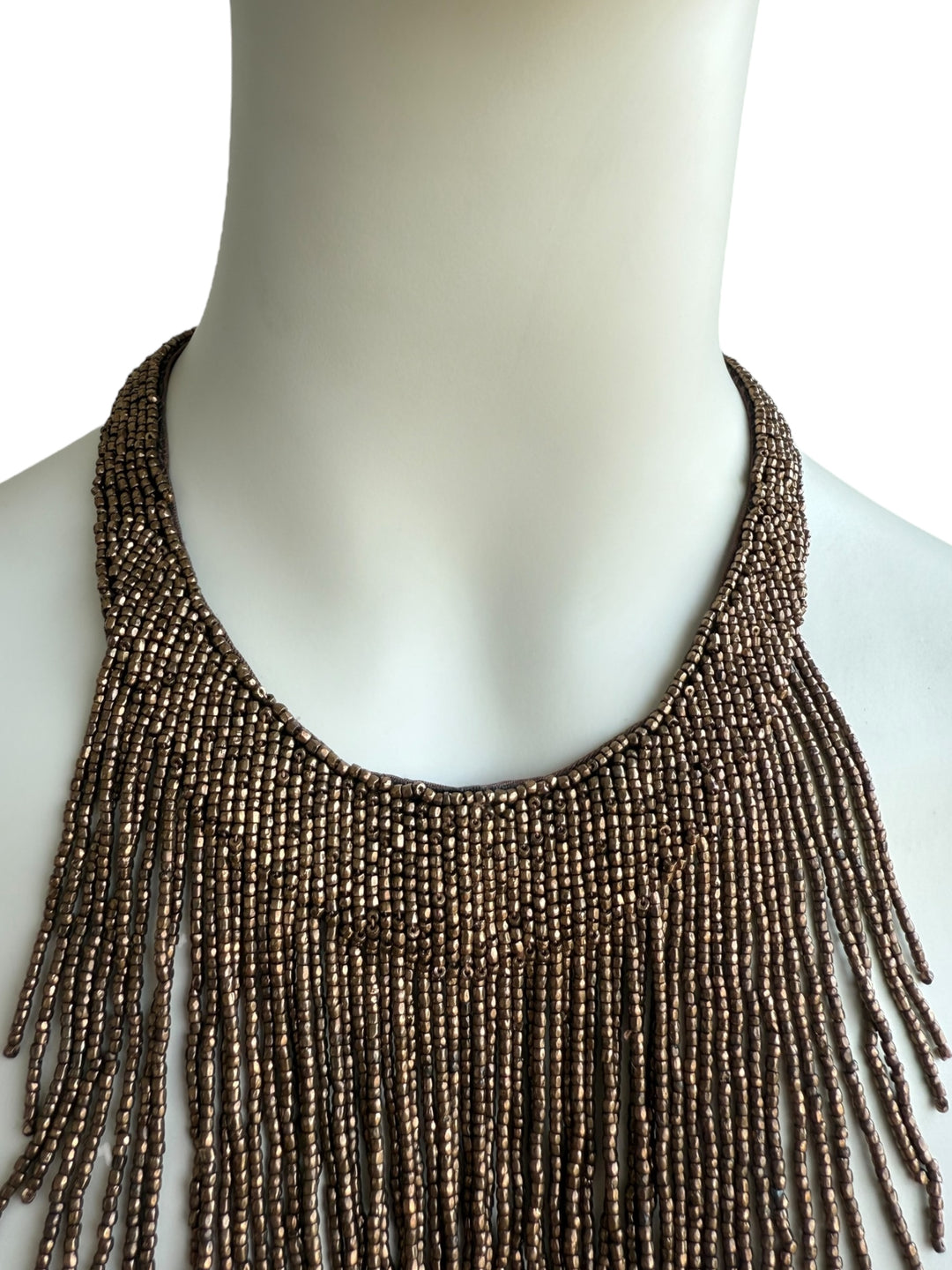 Christian Dior 1997 Masai Beads Crystal Bronze Necklace