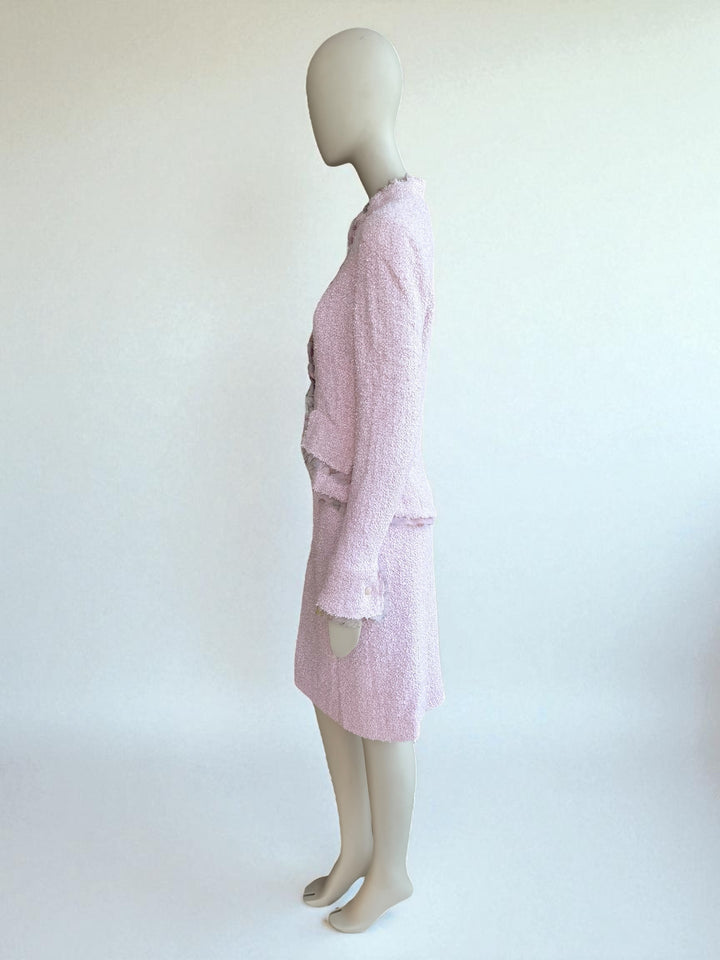 Chanel Resort 04C Pink Tweed Skirt Suit